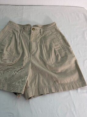 Vintage Limited Khaki Pleated Shorts High Rise Beige Preppy Minimalist Cotton